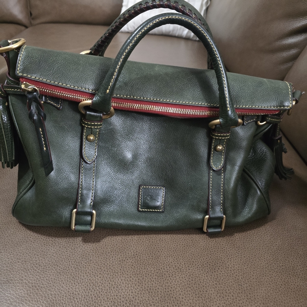 Vintage Dooney & Bourke Green Florentine Satchel